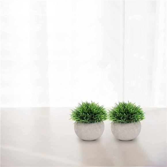 2 Pcs Fake Plants for Bathroom/Home Office Decor, Small Artificial Faux Greenery - Picture 4 of 6
